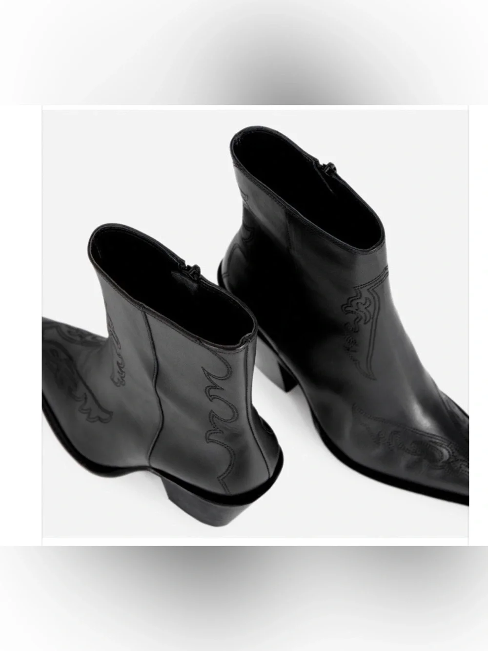 The Kooples Western Leather Heeled Side Zip Ankle Boot NIB Sz FR 37 $475 US 6